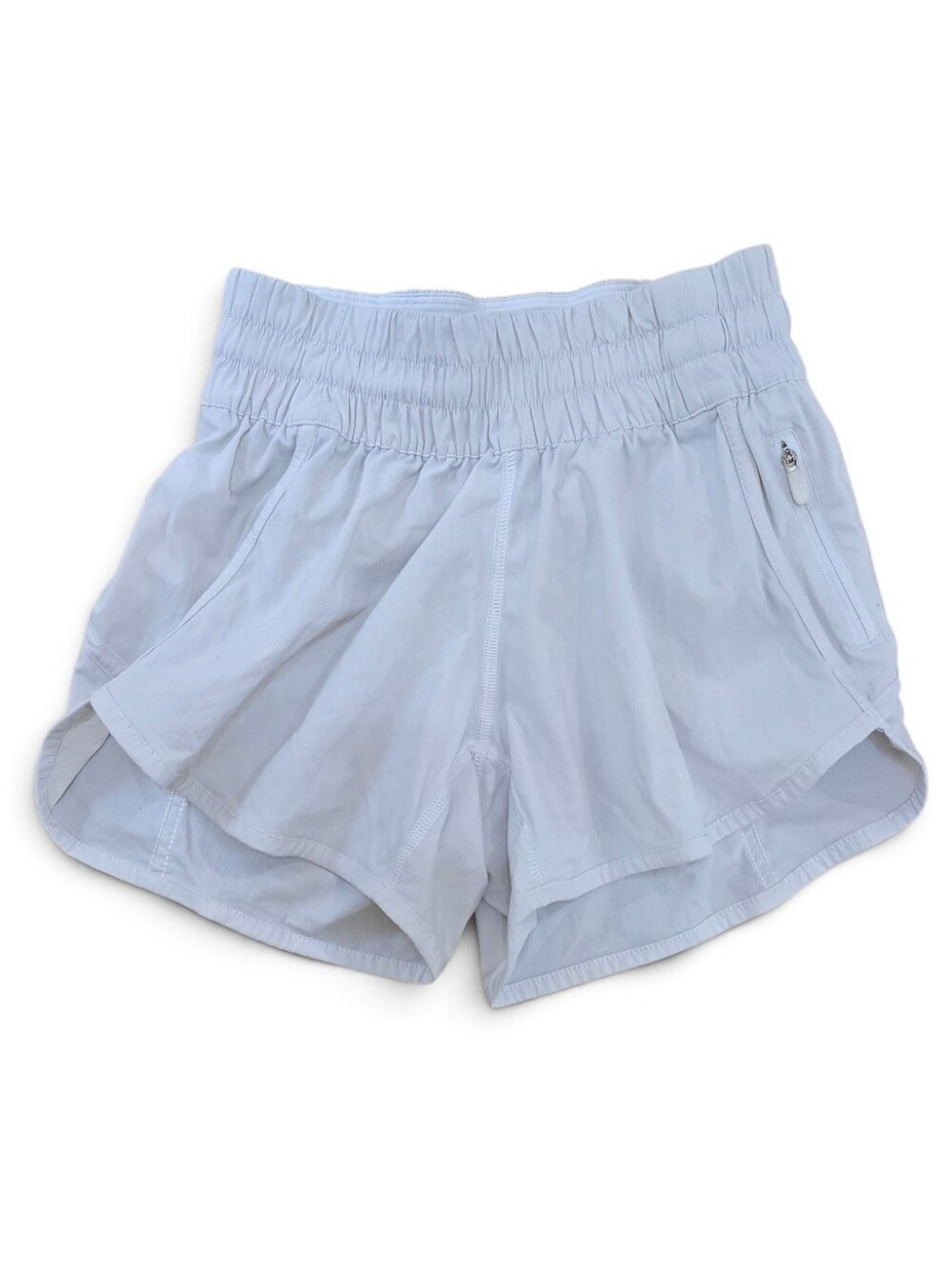 Lululemon White Light Grey Tracker Hotty Hot Shorts Sz 2